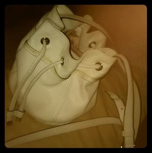 Coach Leather Small Round Drawstring Bucket Bag